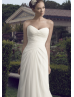 Sweetheart Neckline Ivory Pleated Chiffon Sweep Train Prom Dress